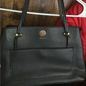 Anne Klein Black Textured Shoulder Bag